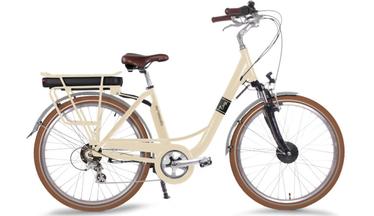 Vélo Hybride Bounty Boulevard - Cadre 17" Crème - Shimano 6 Vitesses - Panier Osier - Style Rétro